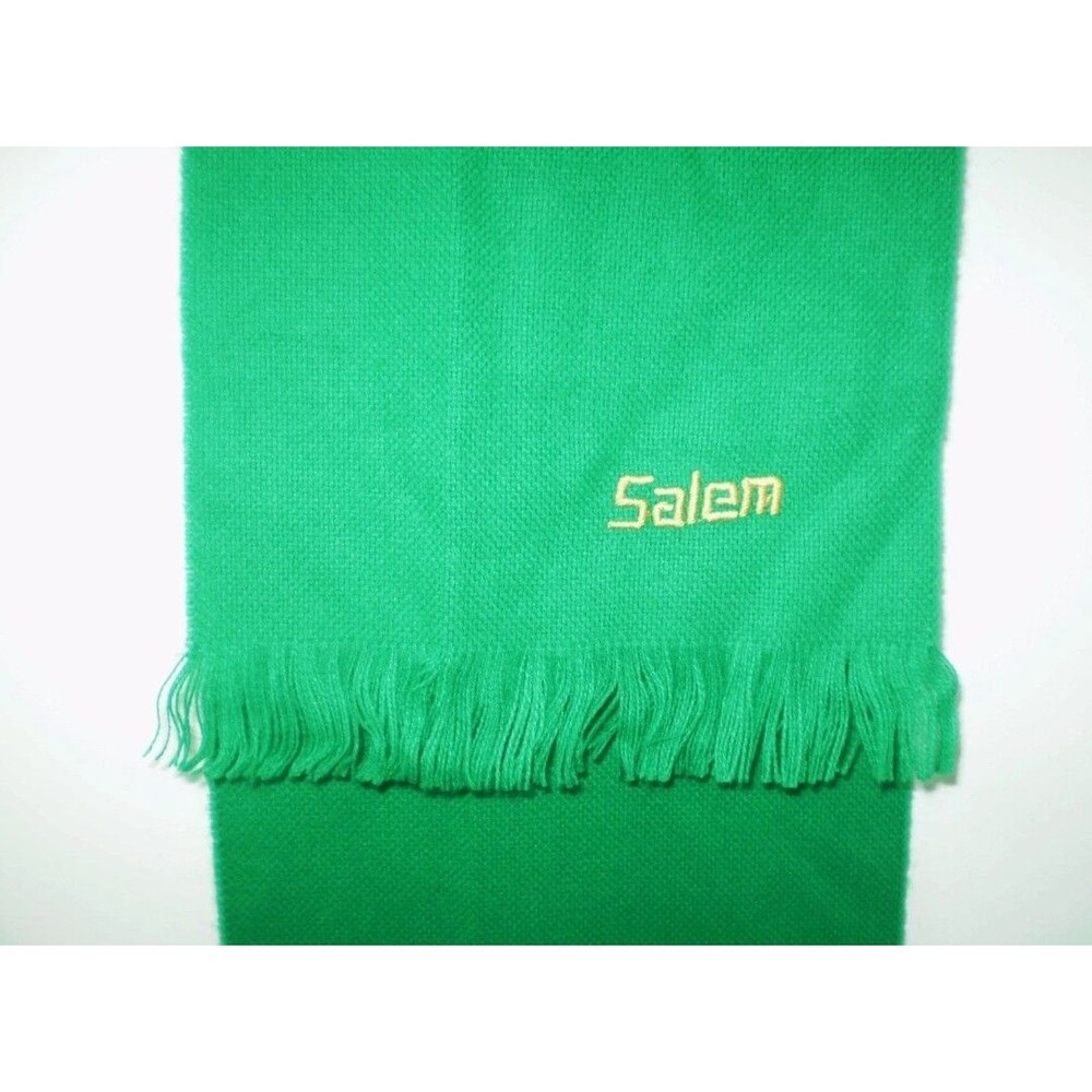 Salem Cigarettes Embroidered Logo Scarf‎ 48" Fringe Green Made in France Tobacco